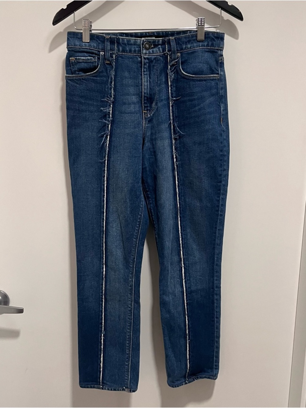 Hudson Holly Straight Blue Women's Jeans with‎ Frayed Front Seam Size 26